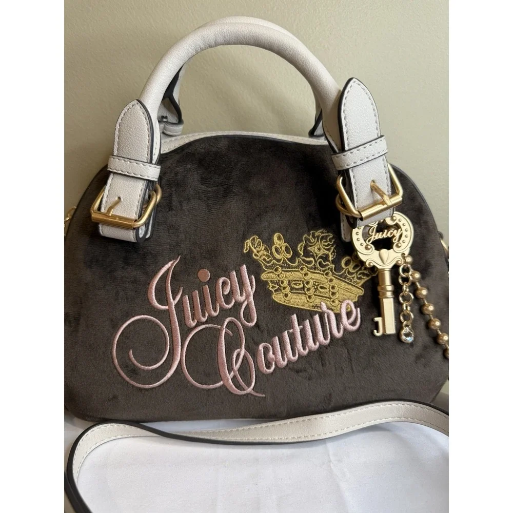 Juicy Couture Key To The Juicy‎ Dome Satchel Chocolate Key Charm Viral NWT